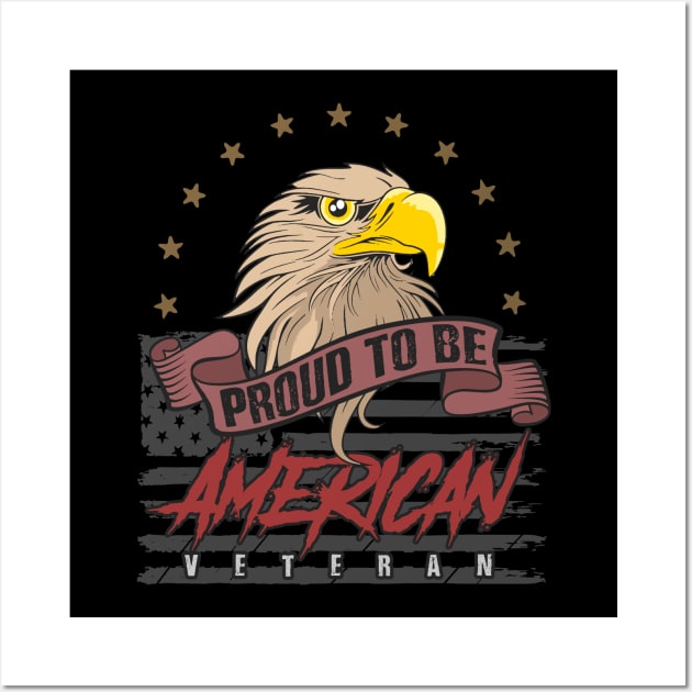 American Eagle Head Veteran Vector Wall Art by Eskitus Fashion